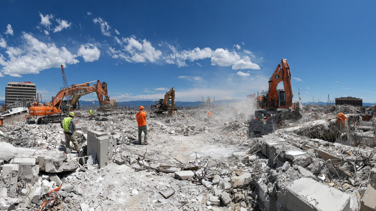 Демонтаж разных типов бетонных фундаментов