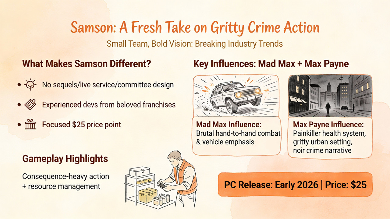 Ex-Just Cause Devs Are Making a Crime Game That's Mad Max Meets Max Payne and It Looks Brutal 1 Dark urban gaming scene with noir atmosphere and dramatic lighting