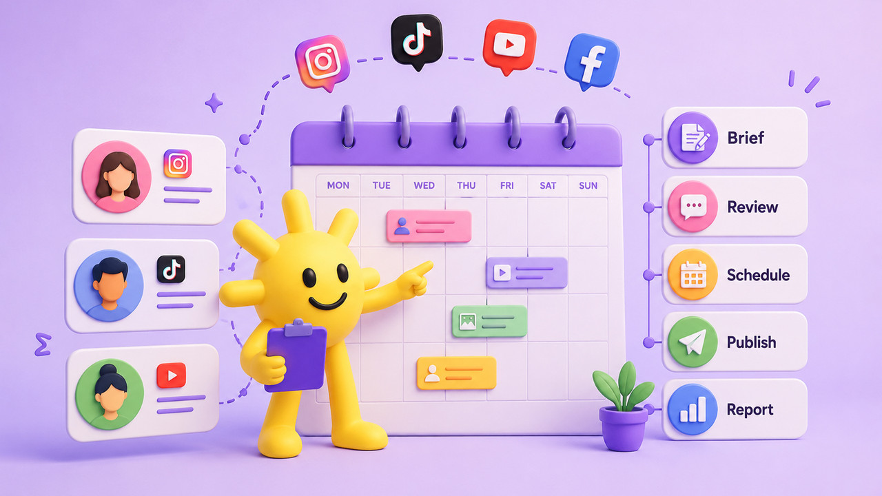 Illustration showing managing of multiple Influencers.
