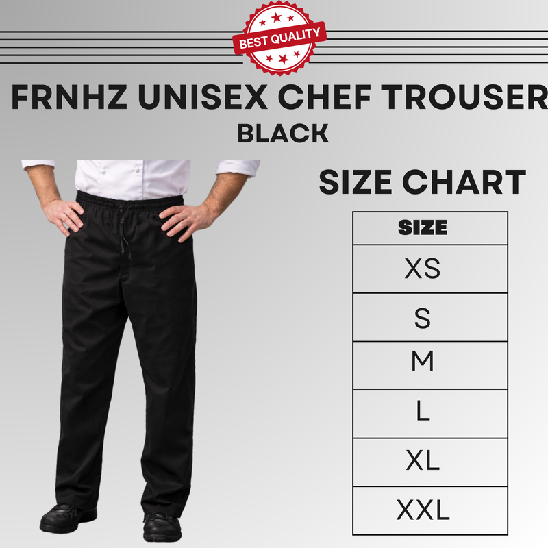Chef Trouser Size Chart