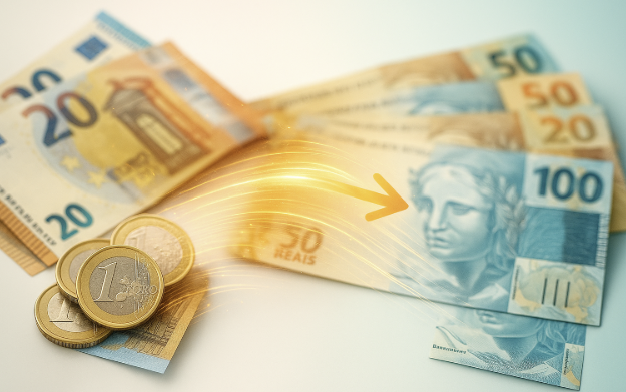 euros para reais com pix