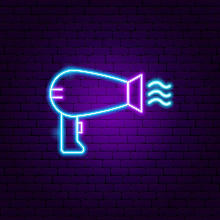 яркая вывеска из неона для салона красоты