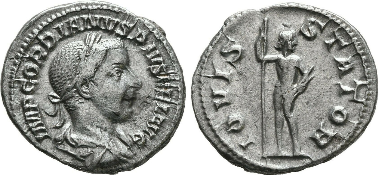 Denario de Gordiano III. IOVIS STATOR. Júpiter a dch. Roma GIII1