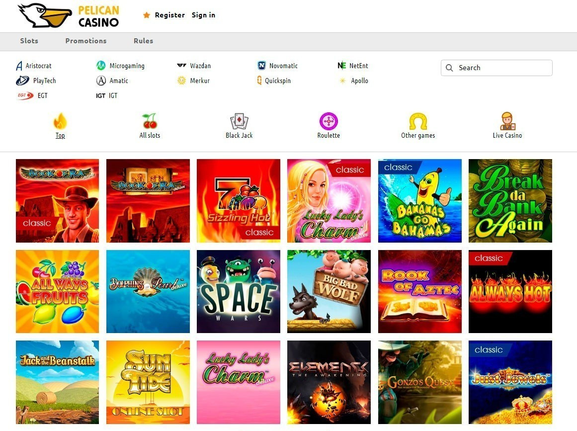 Přihlášení do Pelican Casino online