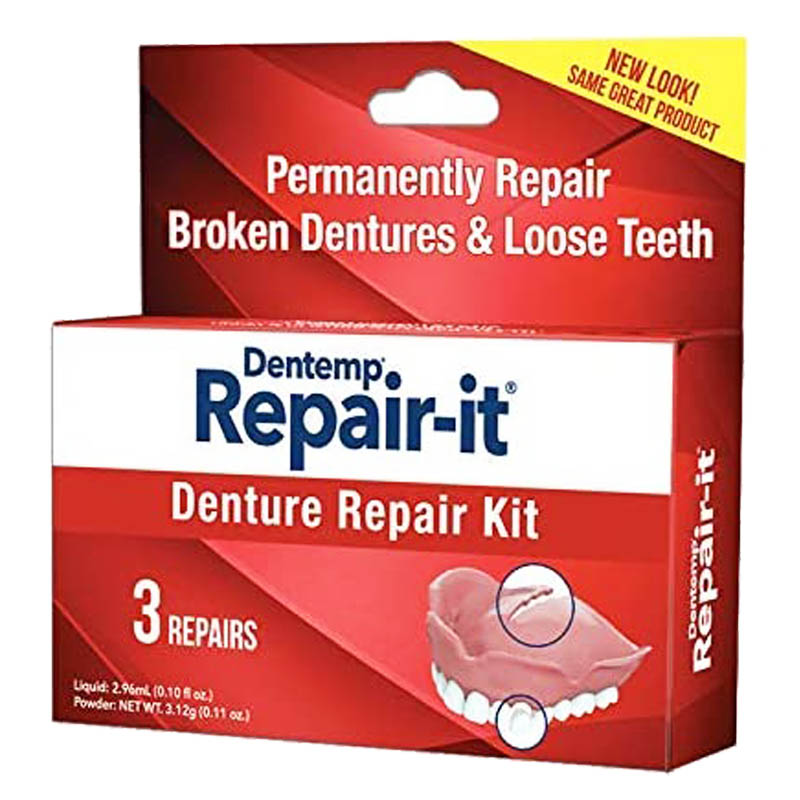 Dentemp REPAIR-It Permanent Loose Teeth Broken Denture Repair Kit - 3 Repairs