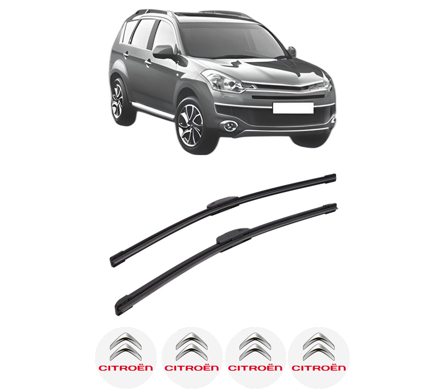 Set stergatoare auto CITROEN C-CROSSER ENTERPRISE (VU_, VV_) din 2009, pentru parbriz auto, 2 bucati, Bosch Aerotwin Retrofit, din cauciuc siliconat rezistent, 4 Stickere Auto CITROEN