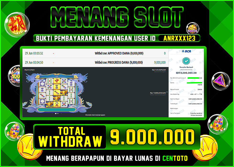 BUKTI JACKPOT LUNAS CENTOTO