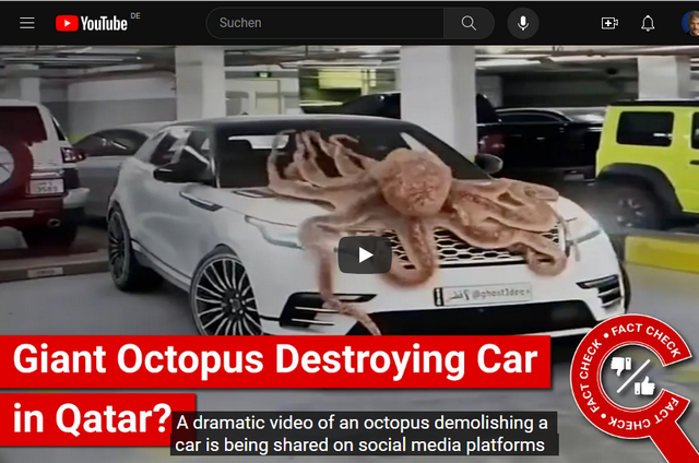 Oktopus zerstört Auto