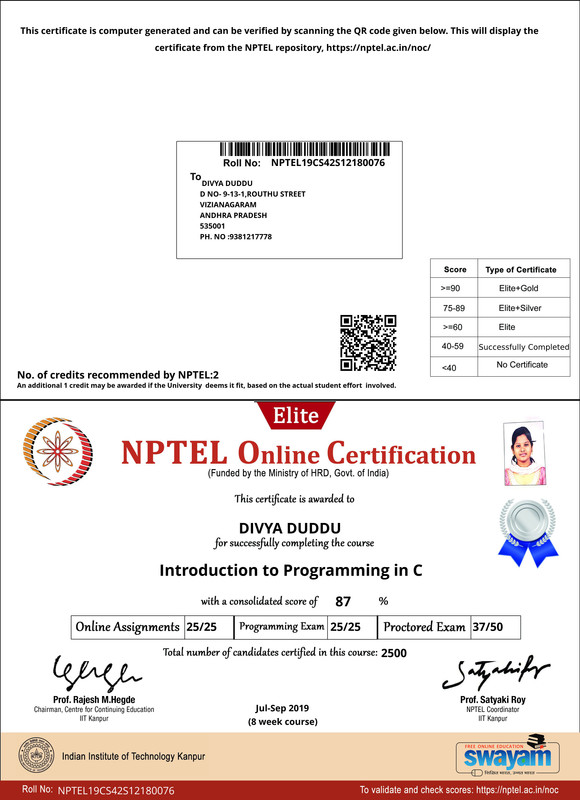 Introduction to Programming in C
