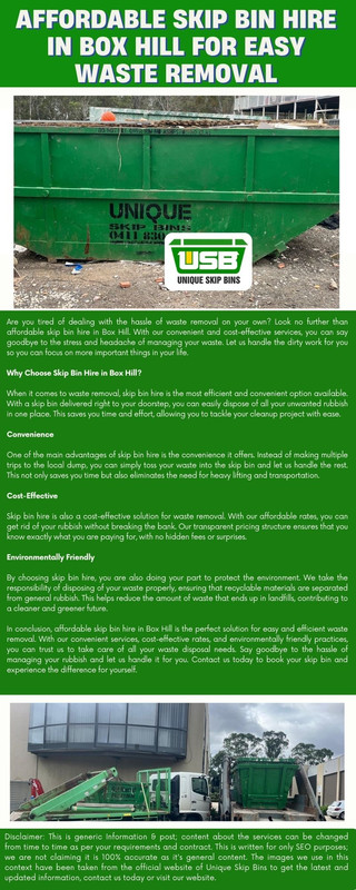 Affordable Skip Bin Hire in Box Hill for Easy Waste Removal