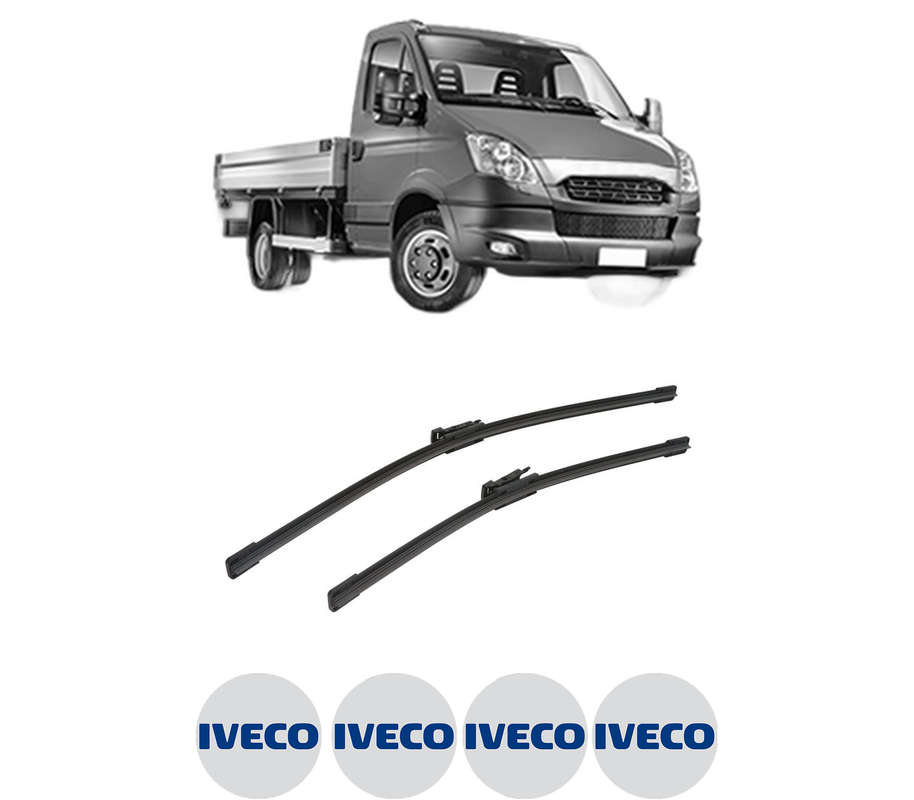 Set stergatoare auto IVECO DAILY V Platform/Chassis din 2011-2014, pentru parbriz auto, 2 bucati, Bosch Aerotwin, din cauciuc siliconat rezistent, 4 Stickere Auto IVECO
