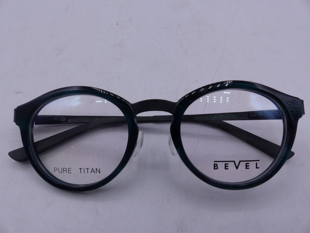 BEVEL 2549 CEDRIC EMERALD/SHARK SKIN UNISEX EYEGLASSES FRAMES SIZE 47-20-140