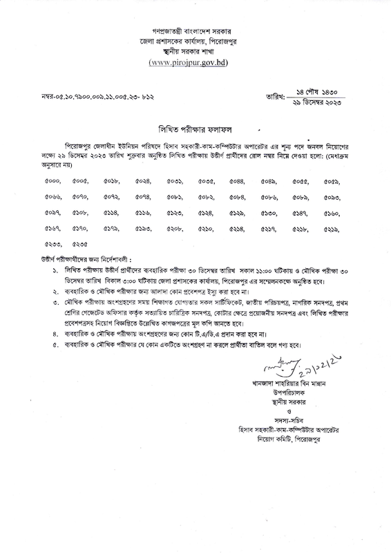 DC-Office-Pirojpur-Exam-Result-2023-PDF