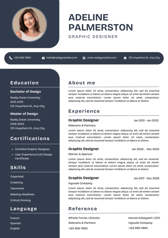 Dark-Blue-and-White-Minimalist-Education-Resume preview