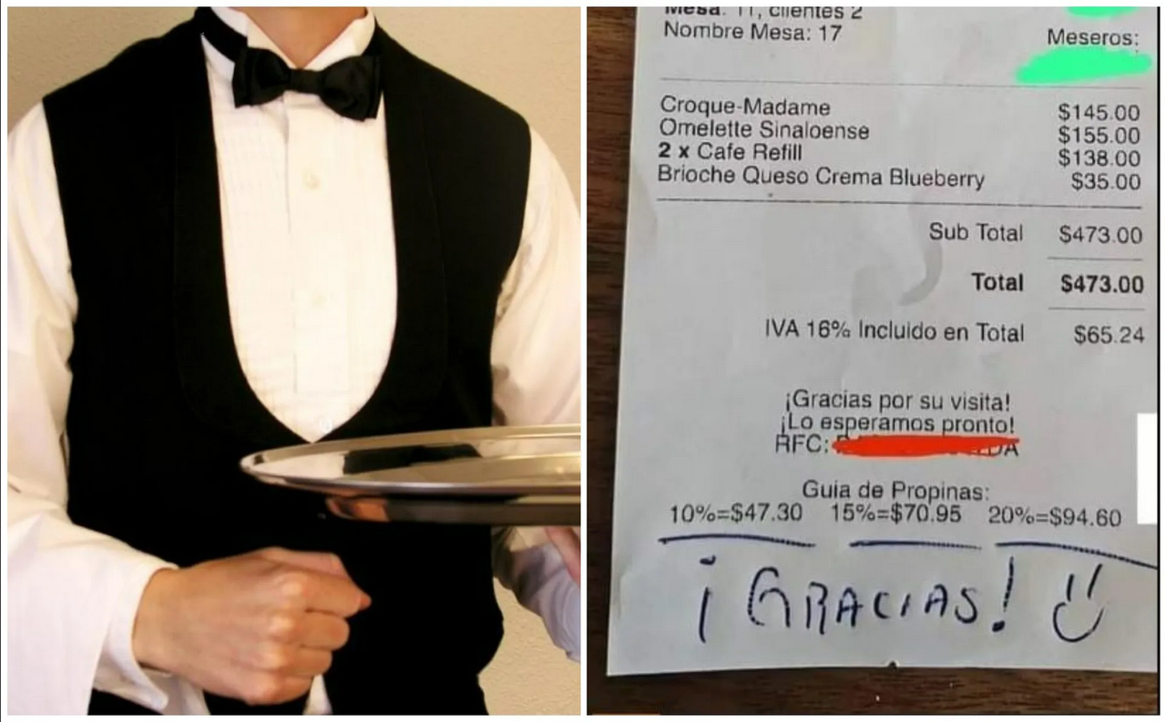 Mesero rechaza propina por 6 pesos: respuesta del cliente se hace viral