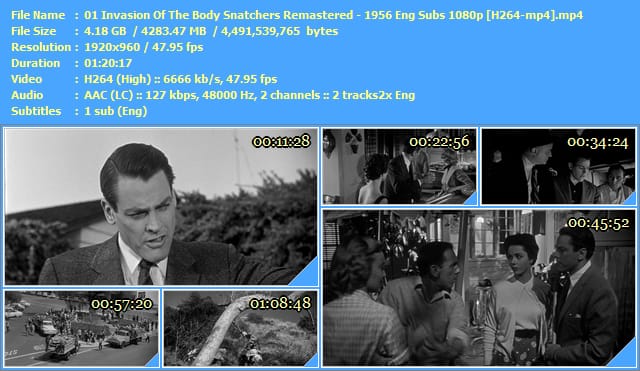 Invasion Of The Body Snatchers 1 2 3 4 Remastered 1956 2007 Eng Subs 1080p H264 mp4