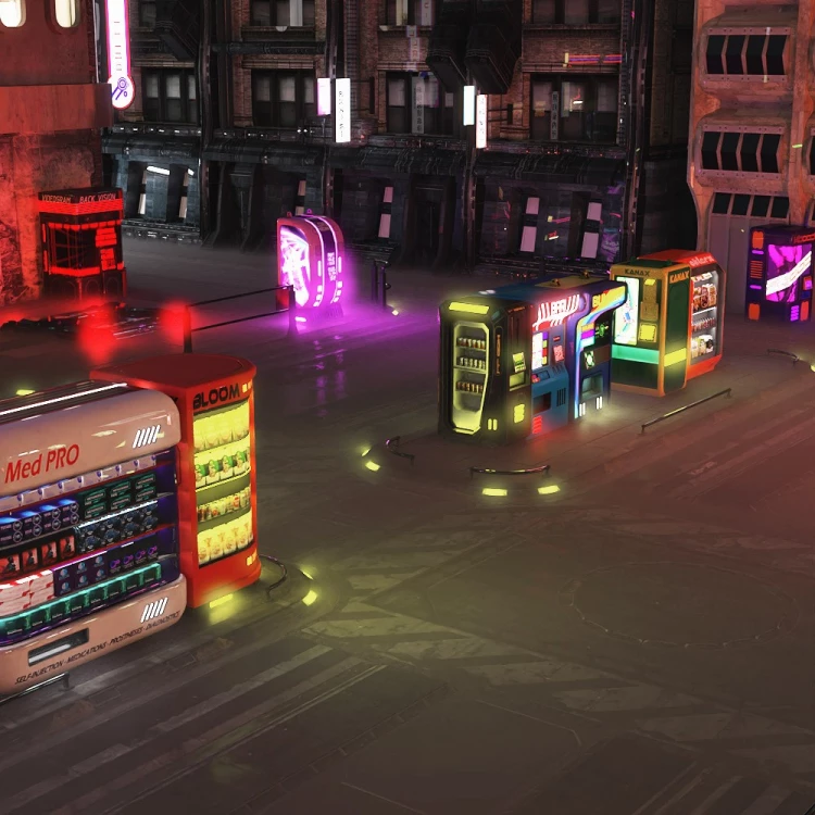 Animated Cyberpunk Vending Machines for Daz Studio
