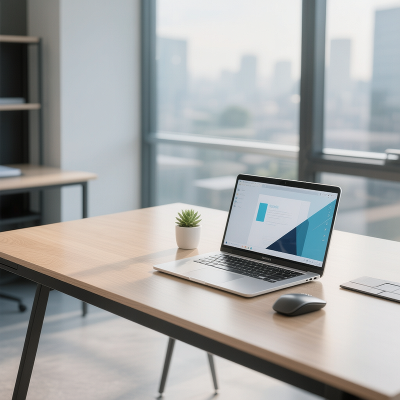 Bureau moderne avec ordinateur portable