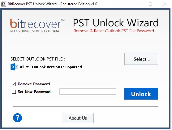 BitRecover PST Unlock Wizard 1.0 BitRecover PST Unlock Wizard 1.0