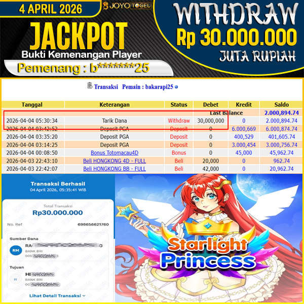 jackpot-slot-pragmatic-play-starlight-princess--wd-rp-30000000--dibayar-lunas-di-joyotogel
