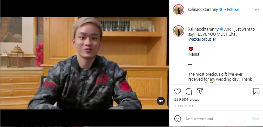 Azka Corbuzier beri ucapan selamat untuk pernikahan Kalina Ocktaranny dan Vicky Prasetyo