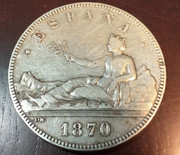 5 pesetas 1870. Gobierno Provisional 1870-1