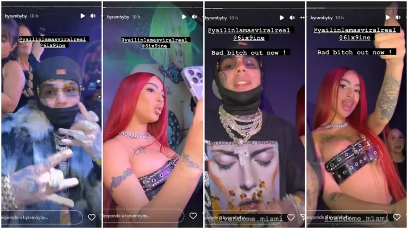Tras polémica Yailin y Tekashi son captados derrochando miel en una disco en Miami