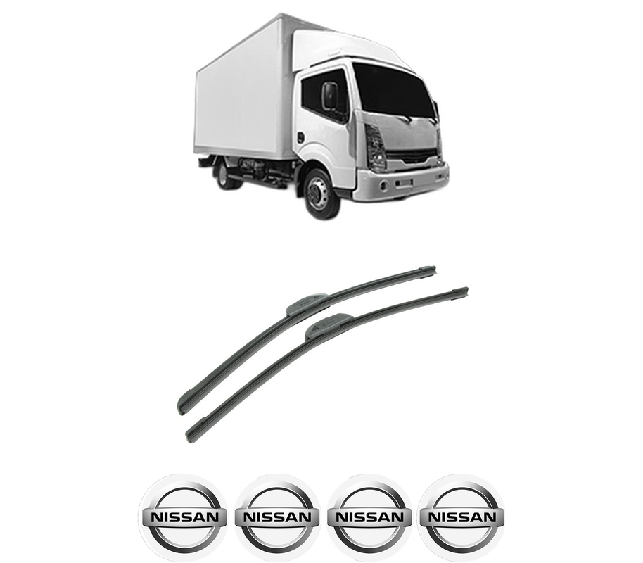 Set stergatoare auto NISSAN NT400 CABSTAR (F24M) din 2014-2016, pentru parbriz auto, 2 bucati, Bosch Aerotwin Retrofit, din cauciuc siliconat rezistent, 4 Stickere Auto NISSAN