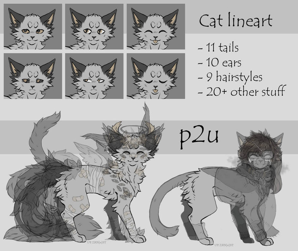 Cat P2U Lineart