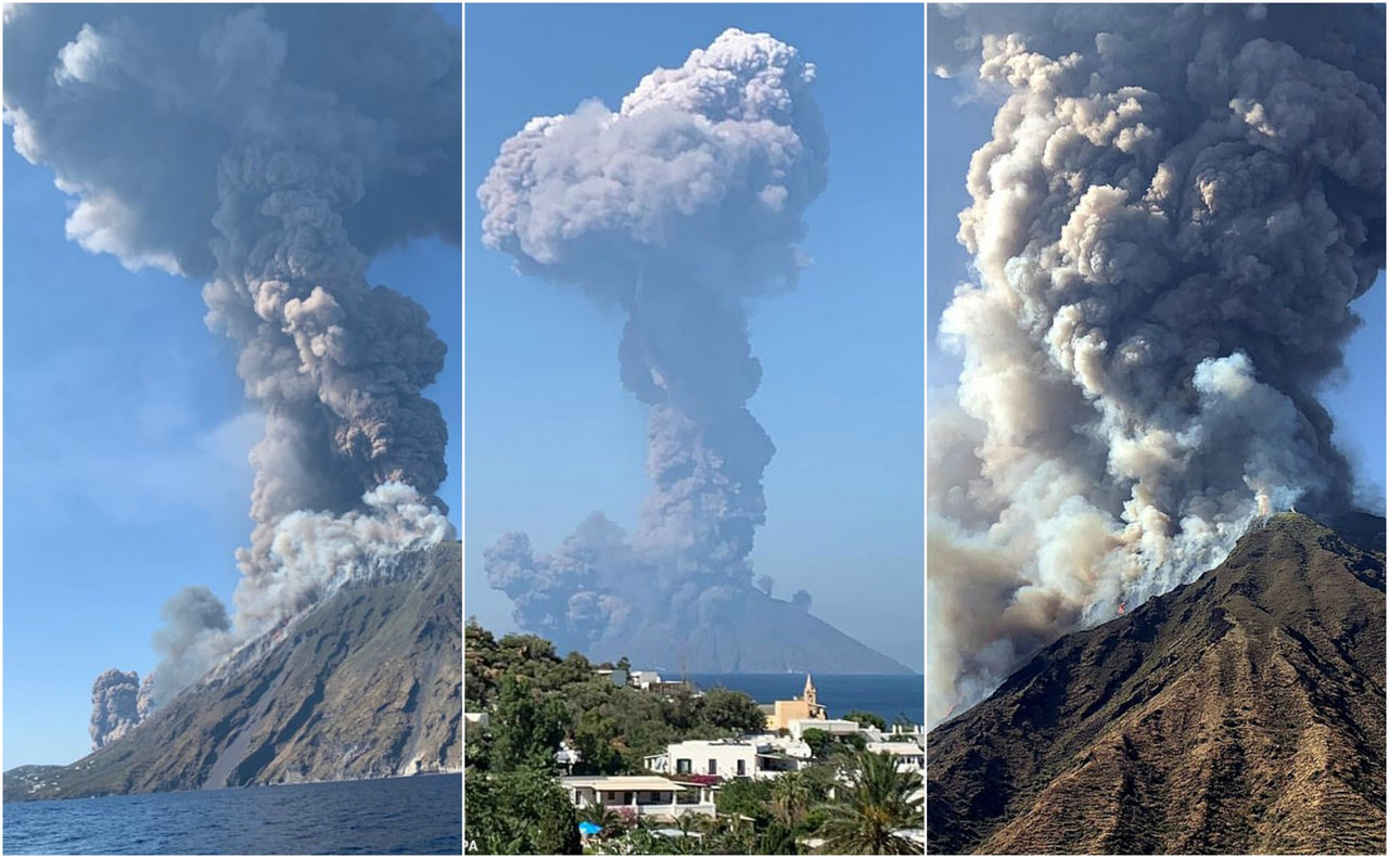 El volcán Stromboli de Italia entra en erupción, la lava se extiende hacia el mar