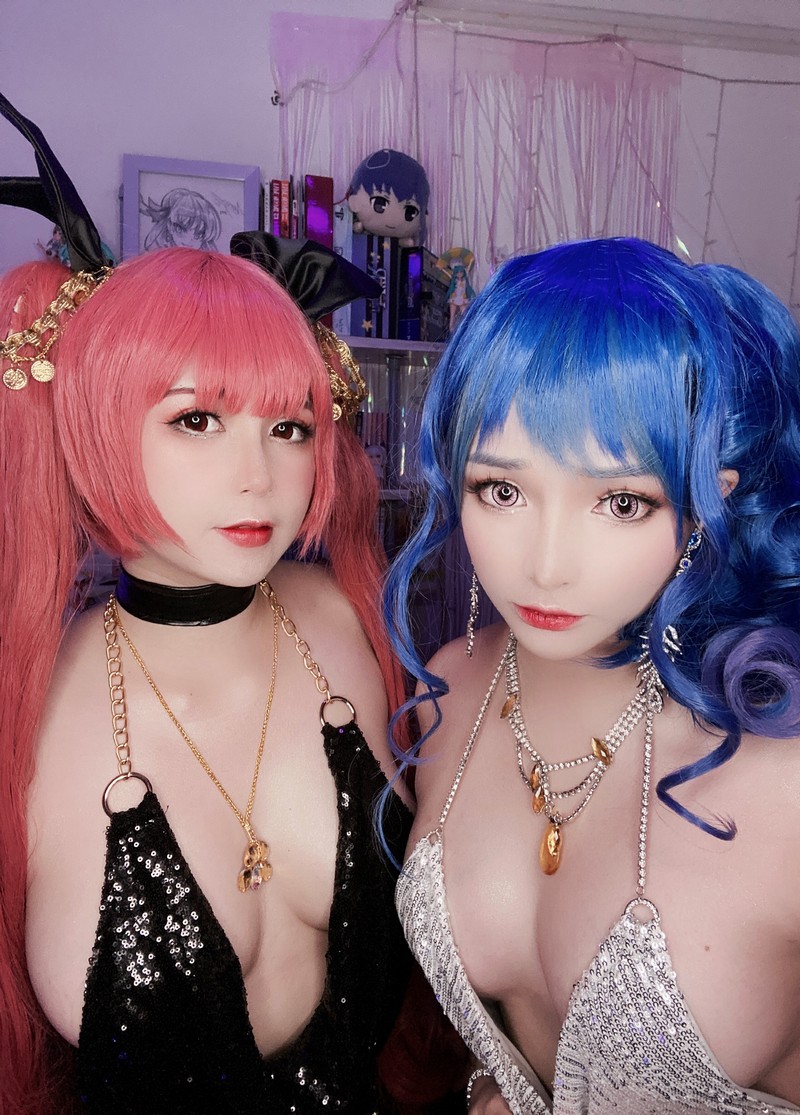 MiMi Chan & UyUy 圣路易斯 × 檀香山 Cosplay 碧蓝航线双人写真图集【49P-583.6M】插图1