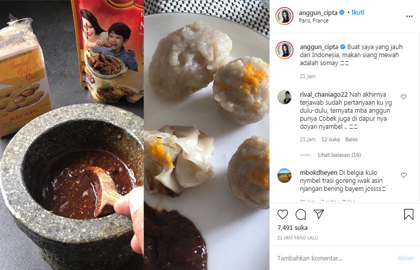 Anggun C Sasmi sebut siomay sebagai makanan mewah