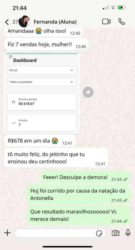 Whatsapp testimonial screenshot 1