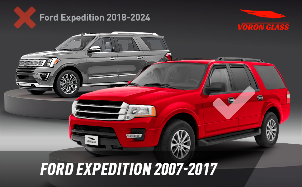 In-Channel Vent Visors For 2018-2024 Ford Expedition – Dark Smoke, 4-Piece Set