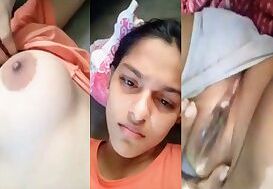 Adorable babe flaunts her ample assets