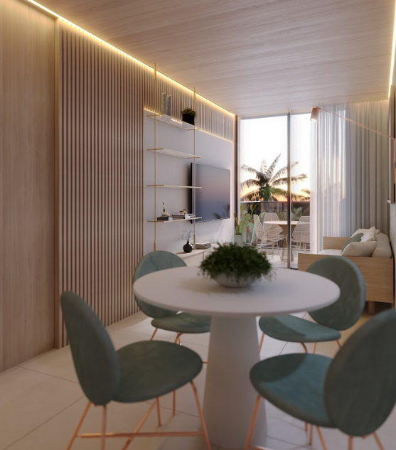 Sala aconchegante de 2 quartos finamente decorada com vista no Costa Azul