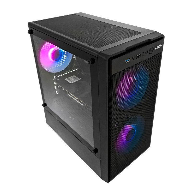 GABINETE SENTEY M12 BLACK 3X120MM ARGB FAN VIDRIO TEMPLADO