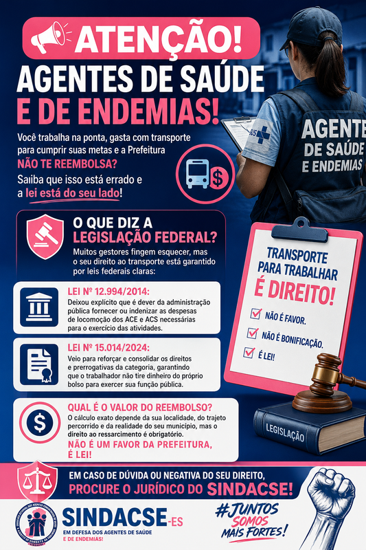 ATENÇÃO AGENTES DE SAÚDE E DE ENDEMIAS, AS PREFEITURAS NÃO CUMPREM Á LEI, E VOCÊS ESTÃO PERDENDO DINHEIRO!!  