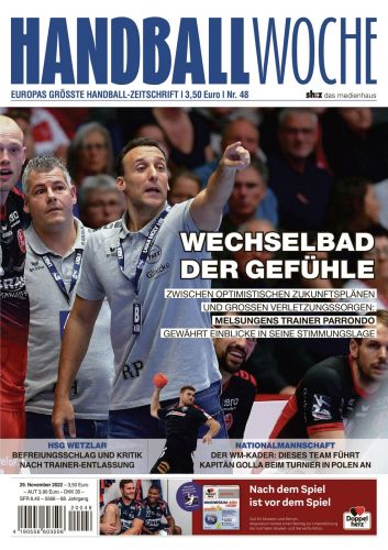 Cover: Handballwoche Magazin No 48 vom 29  November 2022