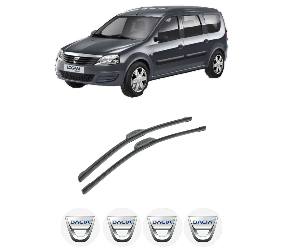 Set stergatoare auto DACIA LOGAN MCV (KS_) din 2007-2013, pentru parbriz auto, 2 bucati, Bosch Aerotwin Retrofit, din cauciuc siliconat rezistent, 4 Stickere Auto DACIA