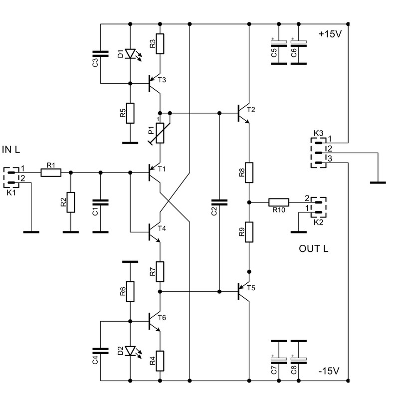 Audio buffer stereo v4   kapacitní násobič - schema - výřez