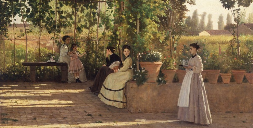 Silvestro-Lega-Il-pergolato-(1868-olio-su-tela-75-x-93-3-cm-Milano-Pinacoteca-di-Brera)