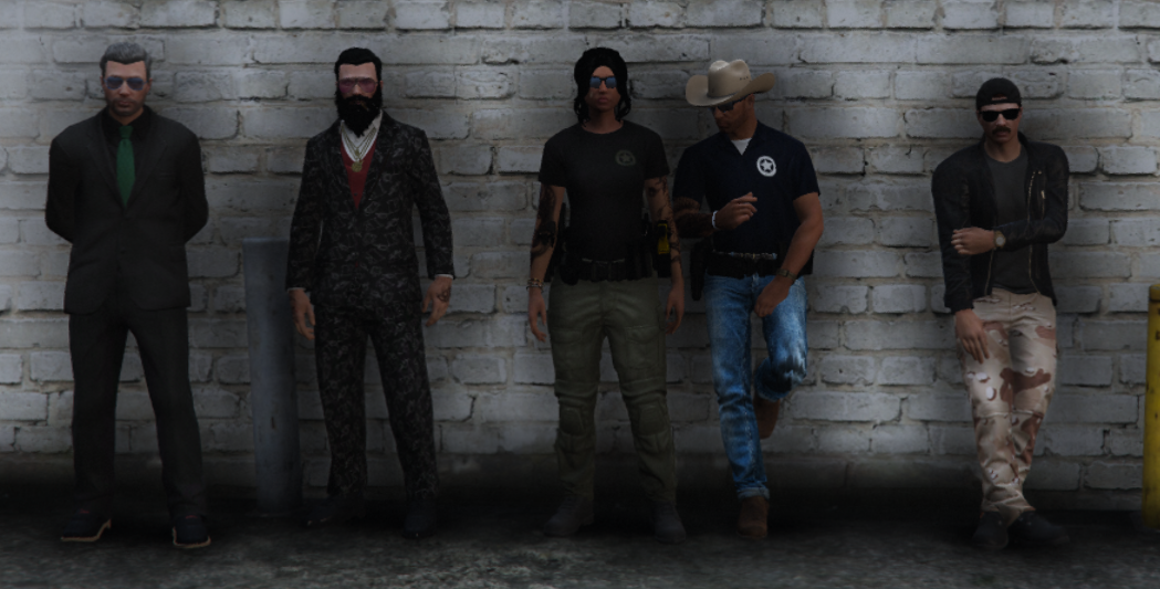 TPP RP staff lineup at city hall — night neon