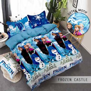 Sprei Motif Frozen Biru Home Made Size 180 x 200