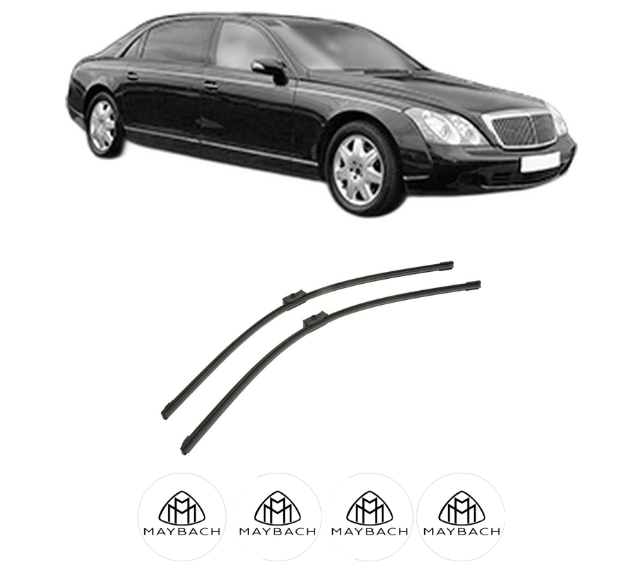 Set stergatoare auto MAYBACH 62 (V240) din 2002-2012, pentru parbriz auto, 2 bucati, Bosch Aerotwin, din cauciuc siliconat rezistent, 4 Stickere Auto MAYBACH