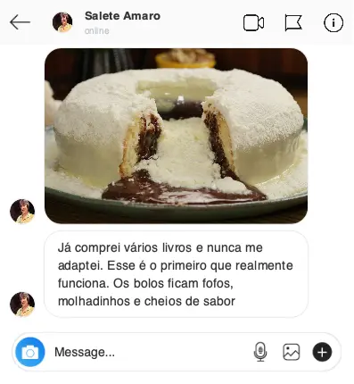 Depoimento 2 - Cliente impressionada com bolo de chocolate