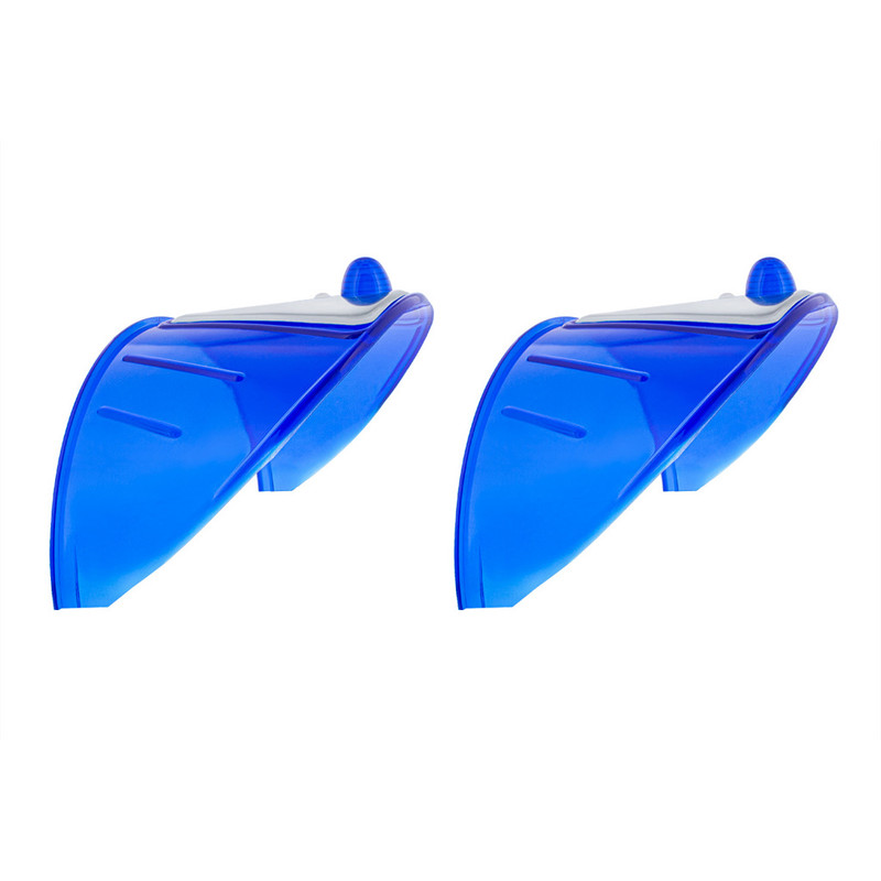 Universal Car Truck 7″ Headllight Lamp Blue Plastic Visors Stainless Steel Trim
