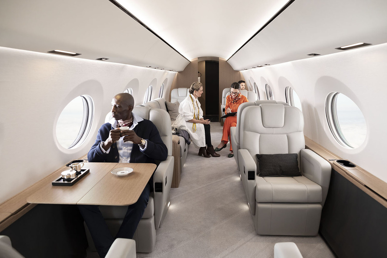 Jet interior with luxurious seating