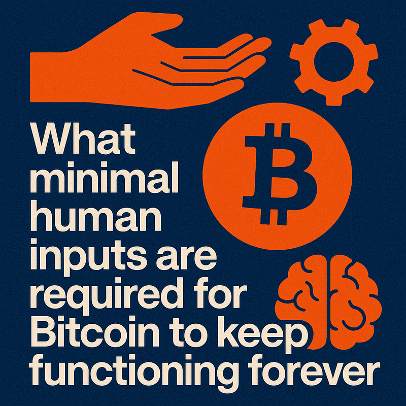 What minimal human inputs are required for Bitcoin to keep functioning forever