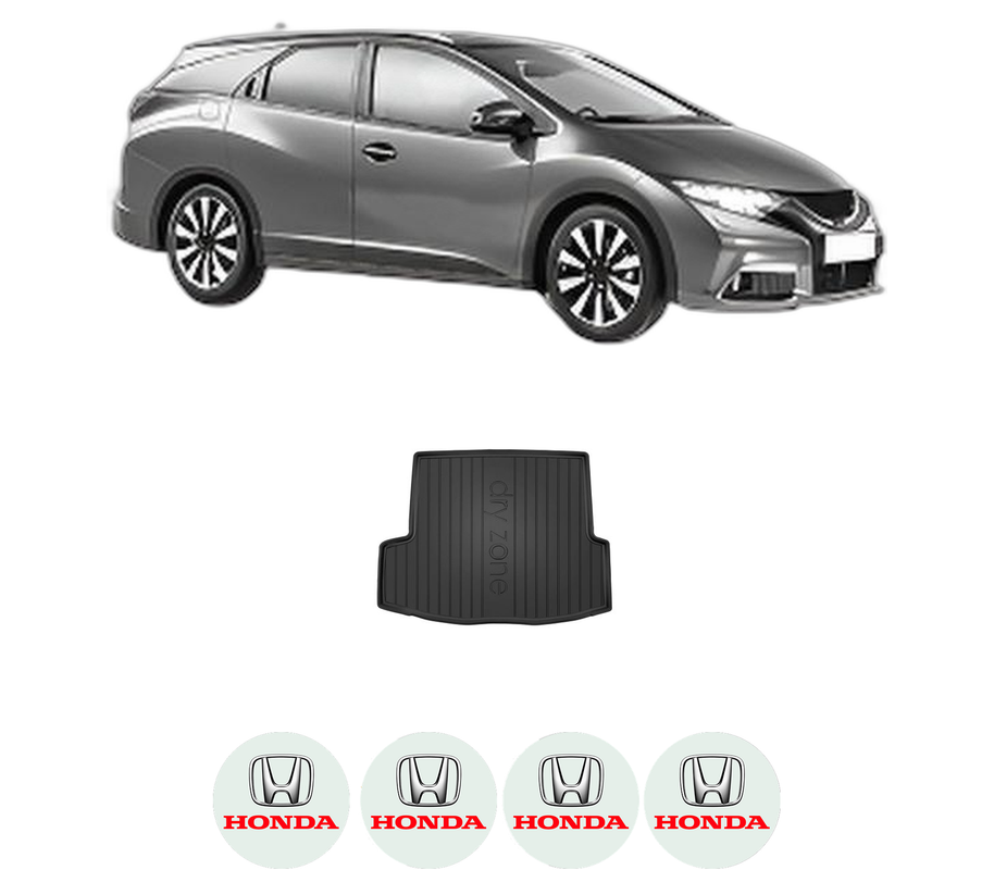 Tavita Portbagaj HONDA CIVIC IX Tourer (FK) din 2014-2016, Protectie Portbagaj Auto, 4x Stickere auto cu HONDA
